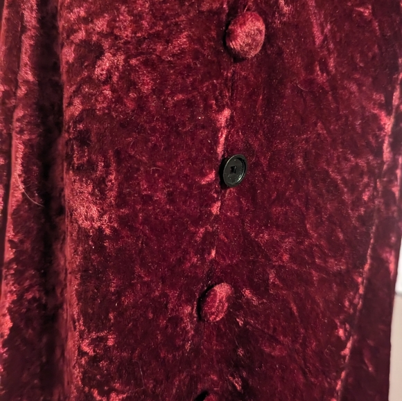 Alixander crushed red velvet vintage dress Y2K goth medium Victorian berry - Picture 3 of 9